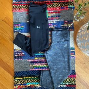 Lot of two capri leggings. Under Armour & Adidas.